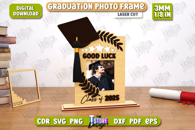Graduation Photo Frame | Tabletop Photo Frame | Gift Idea | Grad 2025 | CNC File SVG The T Store Design 