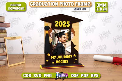 Graduation Photo Frame | Tabletop Photo Frame | Gift Idea | Grad 2025 | CNC File SVG The T Store Design 