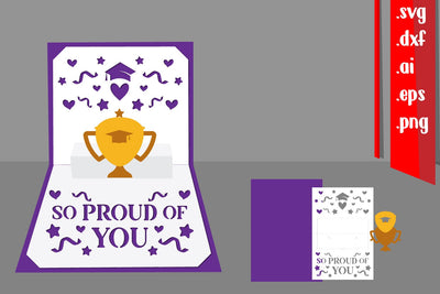 Graduation Popup Card DIY with Envelope SVG zafrans studio 