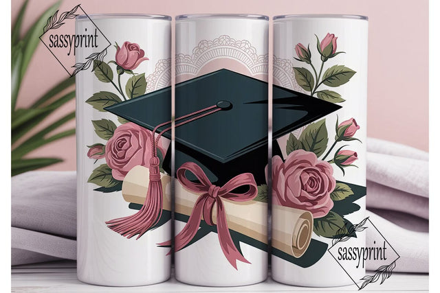 Graduation Roses Tumbler Wrap Sublimation sassyprint 