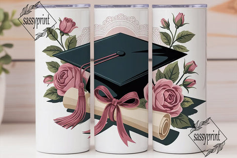 Graduation Roses Tumbler Wrap Sublimation sassyprint 