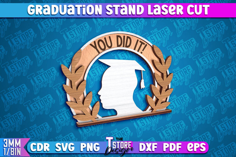 Graduation Cnc Vector Design Graduation Stand Laser Cut | Grad 2024 Stand Design | CNC Files - So Fontsy