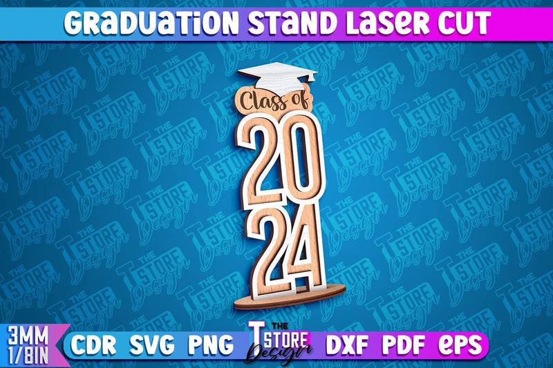Graduation Cnc Vector Design Graduation Stand Laser Cut | Grad 2024 Stand Design | CNC Files - So Fontsy