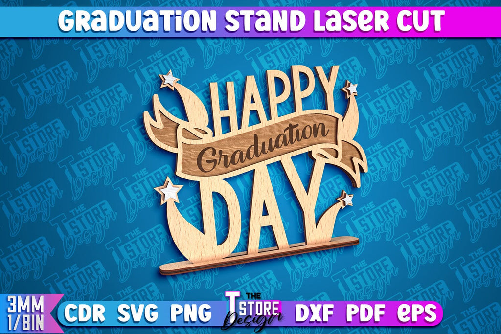 Graduation Cnc Vector Design Graduation Stand Laser Cut | Grad 2024 Stand Design | CNC Files - So Fontsy