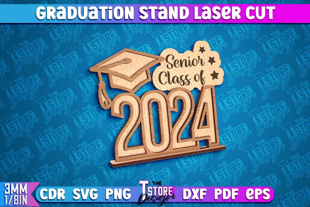 Graduation Cnc Vector Design Graduation Stand Laser Cut | Grad 2024 Stand Design | CNC Files - So Fontsy