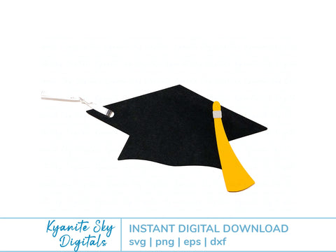 Graduation Tag SVG grad cap tassel shape gift tag SVG Kyanite Sky Digitals 
