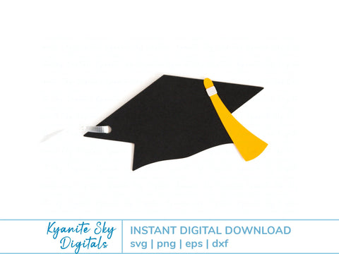 Graduation Tag SVG grad cap tassel shape gift tag SVG Kyanite Sky Digitals 