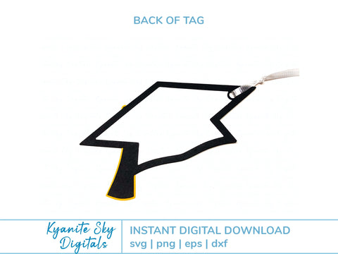 Graduation Tag SVG grad cap tassel shape gift tag SVG Kyanite Sky Digitals 