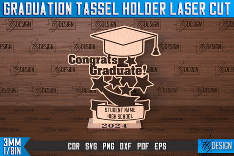 Graduation Tassel Holder Bundle | Graduation 2024 Award Laser Cut SVG Fly Design 