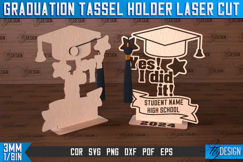 Graduation Tassel Holder Bundle | Graduation 2024 Award Laser Cut SVG Fly Design 
