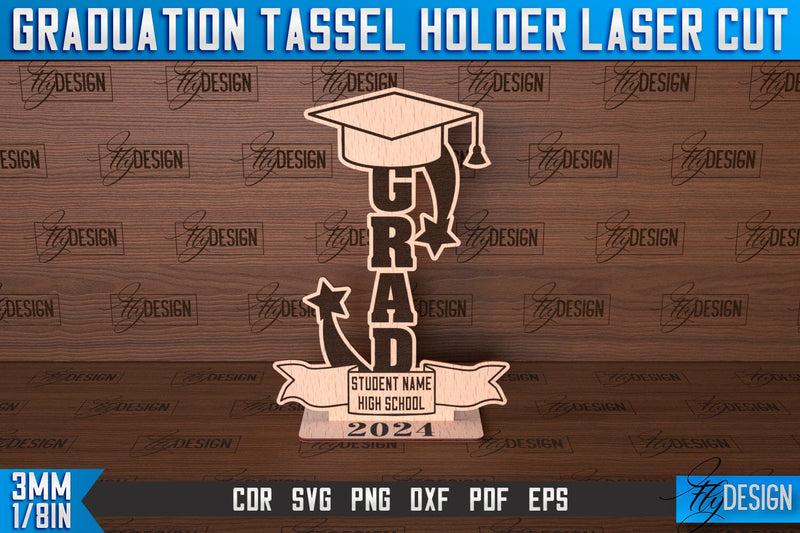 Graduation Tassel Holder Laser Cut | Graduation 2024 Award Design | CNC File SVG Fly Design 