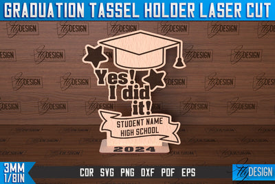 Graduation Tassel Holder Laser Cut | Graduation 2024 Award Design | CNC File SVG Fly Design 