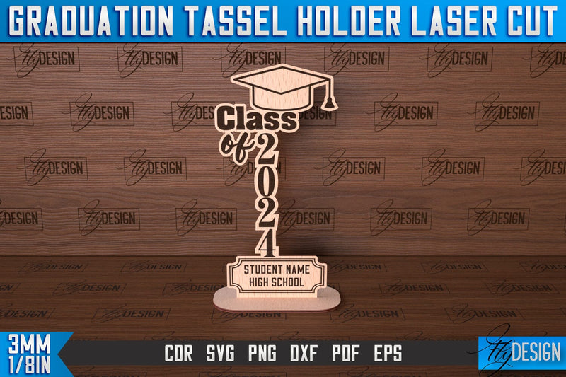 Graduation Tassel Holder Laser Cut | Graduation 2024 Award Design | CNC File SVG Fly Design 