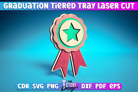 Graduation Tiered Tray Laser Cut | Tiered Tray Laser Cut Design | CNC Files SVG The T Store Design 