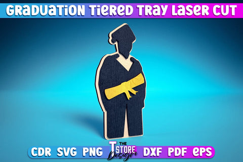 Graduation Tiered Tray Laser Cut | Tiered Tray Laser Cut Design | CNC Files SVG The T Store Design 