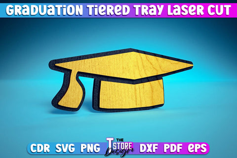 Graduation Tiered Tray Laser Cut | Tiered Tray Laser Cut Design | CNC Files SVG The T Store Design 