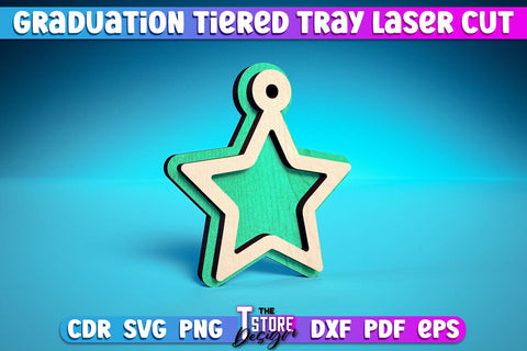 Graduation Tiered Tray Laser Cut | Tiered Tray Laser Cut Design | CNC Files SVG The T Store Design 