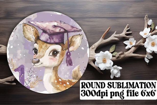 Graduation Wildlife Circle PNG Design keychain Sublimation afrosvg 