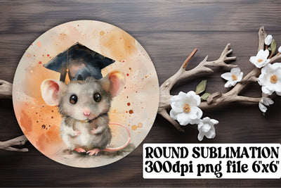 Graduation Wildlife Circle PNG Design keychain Sublimation afrosvg 
