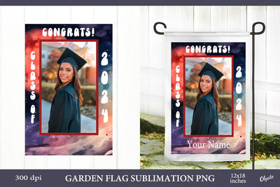 Graduations Garden Flag PNG. Space Flag Sublimation PNG Sublimation Olga Terlyanskaya 