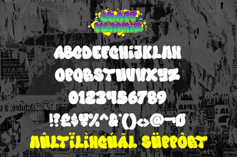 Graff Pumphiz - Bubble Graffiti font Font Mozzatype 
