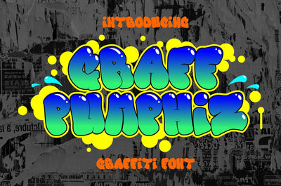 Graff Pumphiz - Bubble Graffiti font Font Mozzatype 