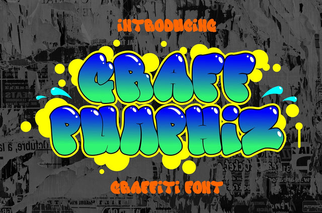 Graff Pumphiz - Bubble Graffiti font Font Mozzatype 