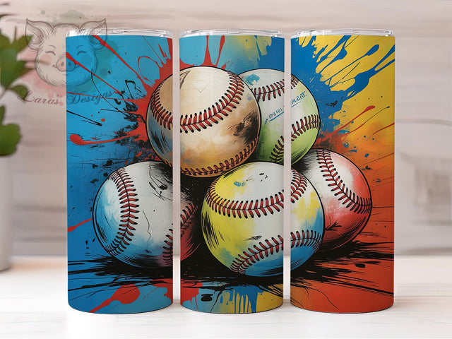 Graffiti Baseball Fan Tumbler Wrap, Graffiti Tumbler Design, Artistic Baseball PNG, 20oz Sublimation Wrap, Urban Baseball Cup Print, Street Art Tumbler Design, Baseball Fan PNG Wrap Sublimation Lara' s Designs 