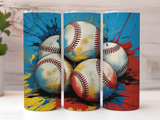 Graffiti Baseball Fan Tumbler Wrap, Graffiti Tumbler Design, Artistic Baseball PNG, 20oz Sublimation Wrap, Urban Baseball Cup Print, Street Art Tumbler Design, Baseball Fan PNG Wrap Sublimation Lara' s Designs 
