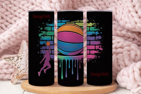 Graffiti Basketball 20oz Tumbler Wrap Sublimation DesignSVG 