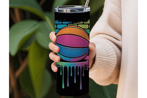 Graffiti Basketball 20oz Tumbler Wrap Sublimation DesignSVG 