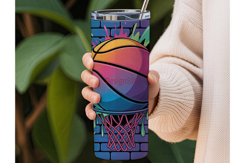 Graffiti Basketball 20oz Tumbler Wrap Sublimation DesignSVG 