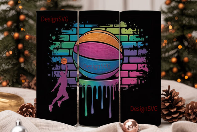 Graffiti Basketball 20oz Tumbler Wrap Sublimation DesignSVG 