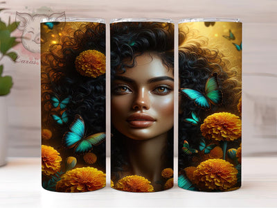 Graffiti Black Woman Tumbler, Butterflies Art, Graffiti Style, Sublimation Art, 20oz Tumbler, Bold Design, Colorful Wrap Sublimation Lara' s Designs 