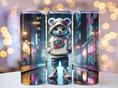 Graffiti Street Teddy Tumbler, Street Art Bear Wrap, Urban Teddy Cup, 20oz Sublimation Wrap, Stylish Graffiti Design Tumbler, Artistic Teddy Street Cup, Funky Urban Theme Wrap Sublimation SvggirlplusArt 