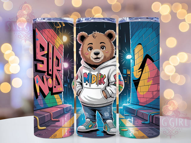 Graffiti Street Teddy Tumbler, Street Art Bear Wrap, Urban Teddy Cup, 20oz Sublimation Wrap, Stylish Graffiti Design Tumbler, Artistic Teddy Street Cup, Funky Urban Theme Wrap Sublimation SvggirlplusArt 