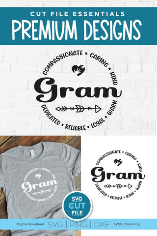 Gram svg with heart for grandma SVG SVG Cut File 
