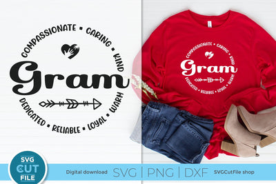 Gram svg with heart for grandma SVG SVG Cut File 