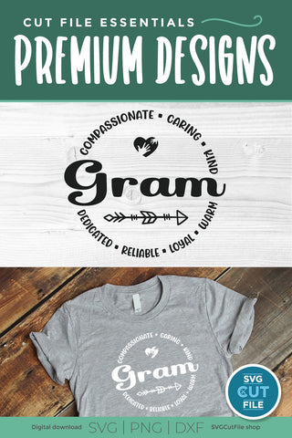 Gram svg with heart for grandma SVG SVG Cut File 