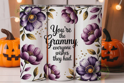 Grammy Floral Tumbler Wrap PNG Sublimation PixelChick 