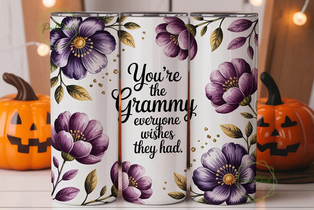 Grammy Floral Tumbler Wrap PNG Sublimation PixelChick 