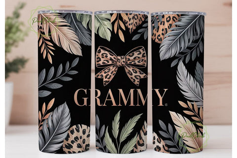 Grammy Leopard Tumbler Wrap PNG Sublimation PixelChick 