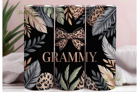 Grammy Leopard Tumbler Wrap PNG Sublimation PixelChick 