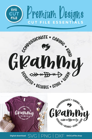 Grammy svg for grandma shirts and tote bag crafts round circle SVG SVG Cut File 