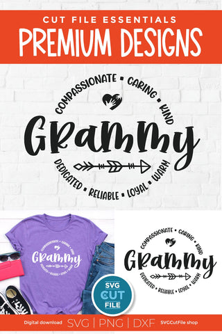 Grammy svg for grandma shirts and tote bag crafts round circle SVG SVG Cut File 