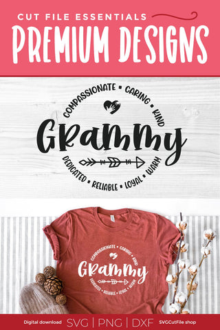 Grammy svg for grandma shirts and tote bag crafts round circle SVG SVG Cut File 