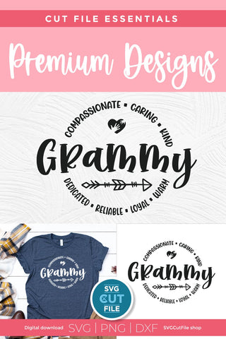 Grammy svg for grandma shirts and tote bag crafts round circle SVG SVG Cut File 