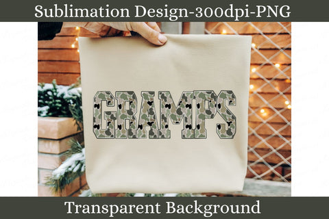 Gramps Camo Varsity Letters PNG, Camouflage Sublimation Design, Outdoorsman Digital Download Sublimation Keepsake Treasures Designs LLC. 