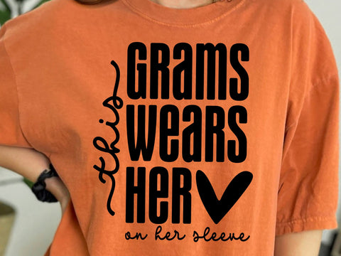 Grams Wears Her Heart SVG: Grandma Shirt Design SVG DesignDestine 