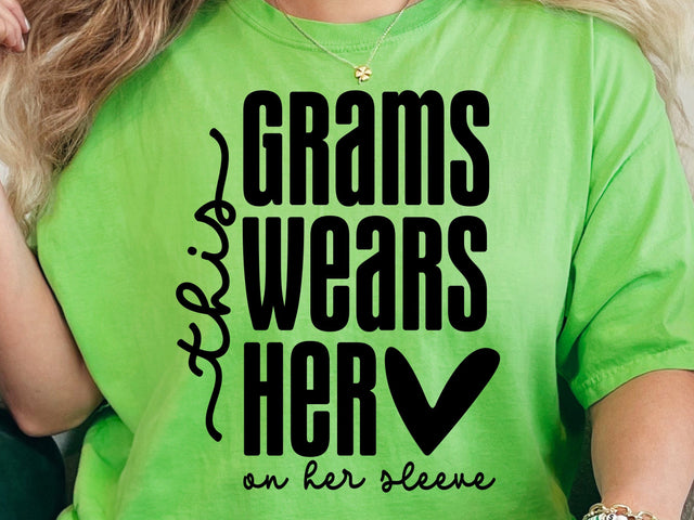 Grams Wears Her Heart SVG: Grandma Shirt Design SVG DesignDestine 